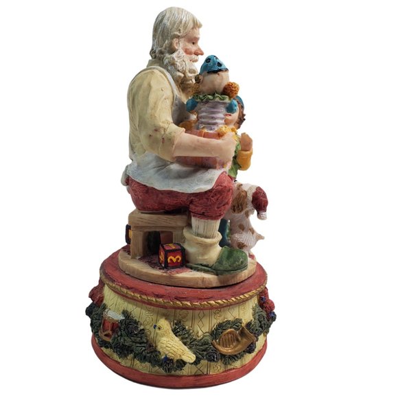 Three Hands Corp Santa's Workshop w/Little Boy & Puppy Musical Figurine 9 1/2" - Picture 6 of 6